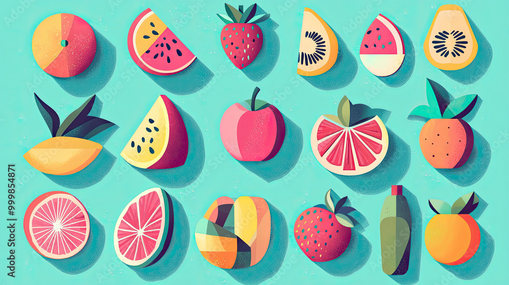 Vector fruits background Vector fruits background