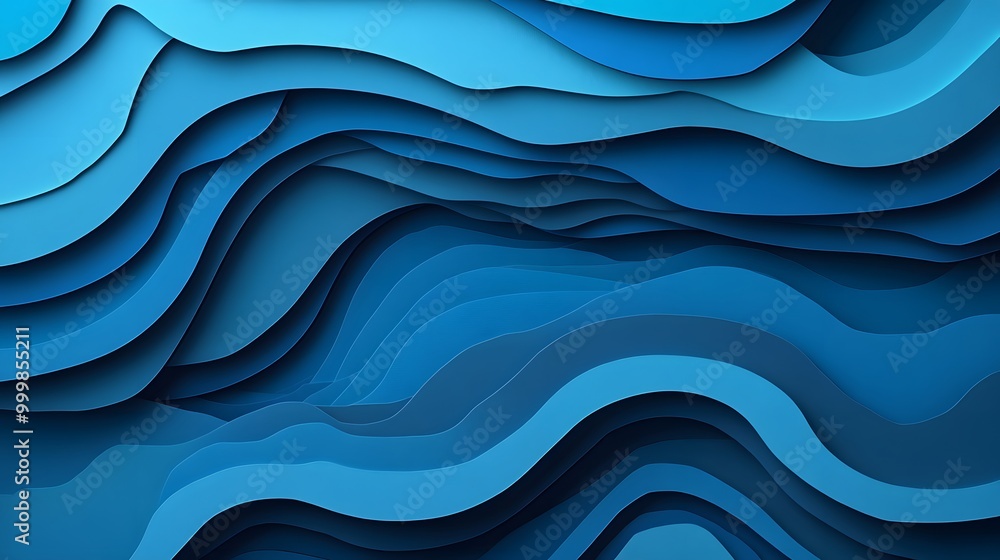 Blue business background in paper cut style. Blue business background in paper cut style.