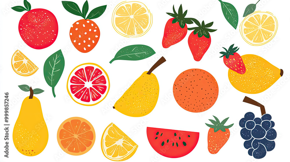 Vector fruits background Vector fruits background