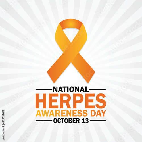 National Herpes Awareness Day. October 13. Holiday concept. Template for background, banner, card, poster with text inscription. Vector illustration