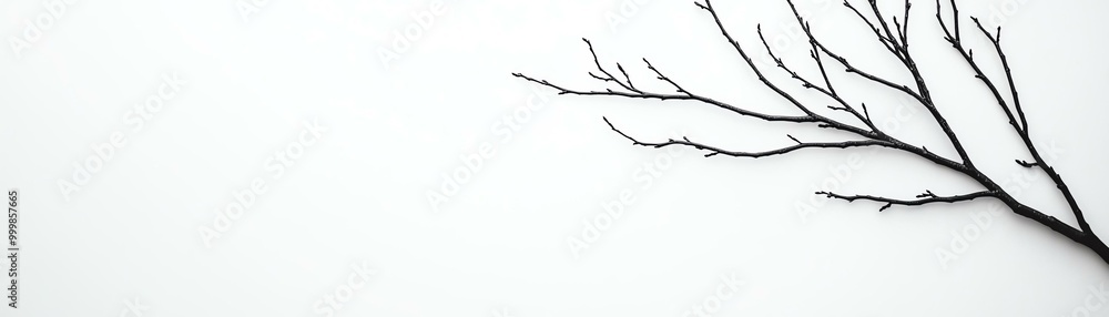 A delicate, bare branch with intricate twigs against a clean white background, highlighting simplicity and elegance in nature's design. A delicate, bare branch with intricate twigs against a clean white background, highlighting simplicity and elegance in nature's design.
