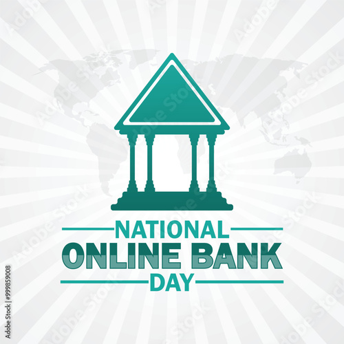 National Online Bank Day. Holiday concept. Template for background, banner, card, poster with text inscription. Vector illustration