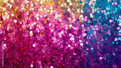 Vibrant Sequin Background with Colorful Shimmer