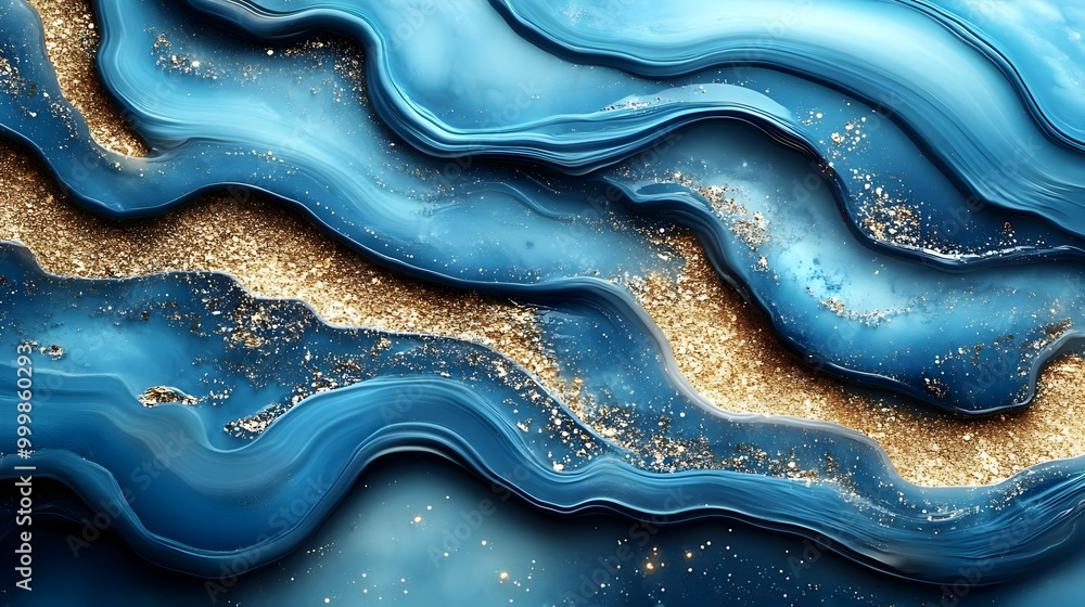 Abstract Blue and Gold Swirls: A Stunning Visual Experience Abstract Blue and Gold Swirls: A Stunning Visual Experience