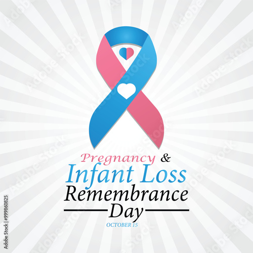 Pregnancy and Infant Loss Remembrance Day. October 15. Holiday concept. Template for background, banner, card, poster with text inscription. Vector illustration