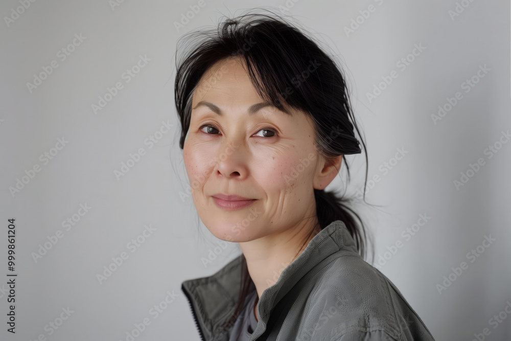 Japanese woman in her thirties with natural expression and soft lighting Japanese woman in her thirties with natural expression and soft lighting