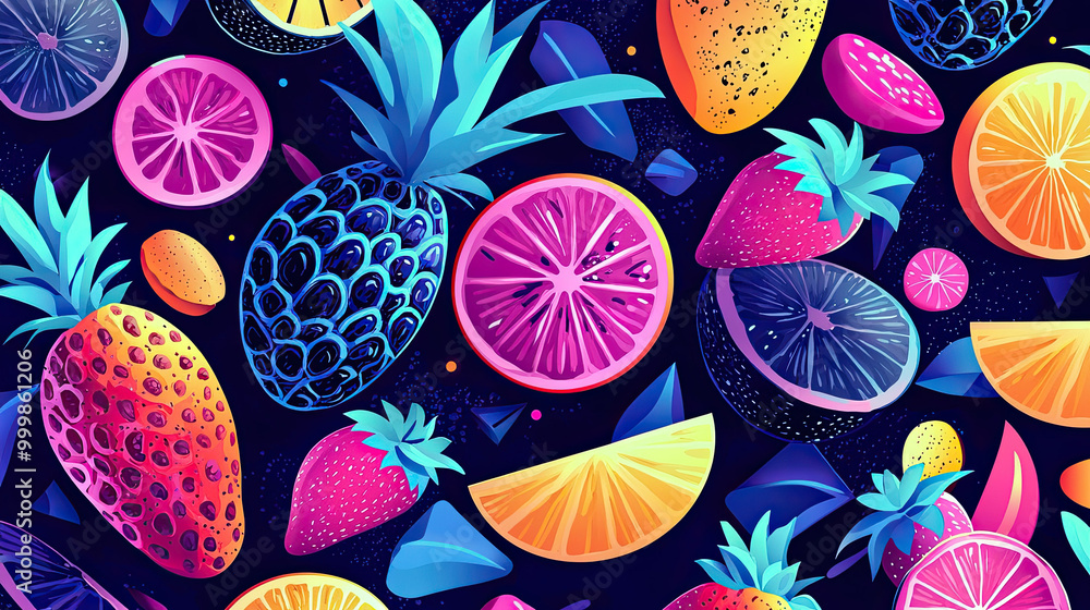 Vector fruits background Vector fruits background