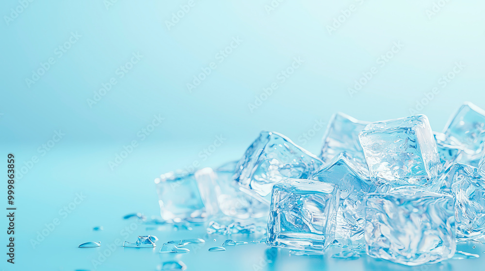 Ice Cubes On Smooth Light Blue Surface For Cooling . Ice Cubes On Smooth Light Blue Surface For Cooling .