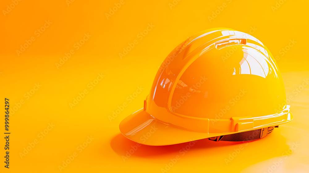 Safety Helmet On Smooth Bright Yellow Surface For Protection . Safety Helmet On Smooth Bright Yellow Surface For Protection .
