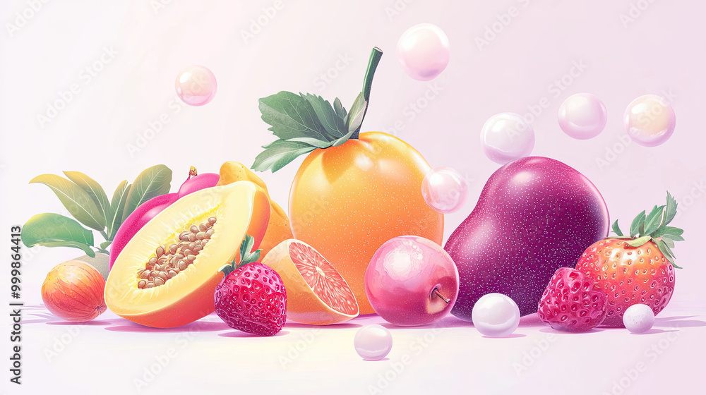 Vector fruits background Vector fruits background