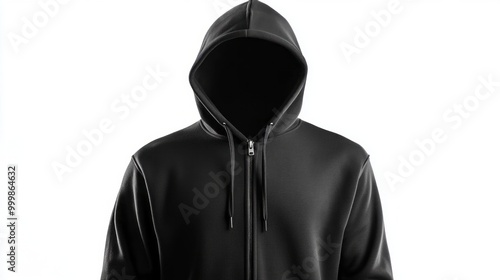 black hoodie zipper mock up on 