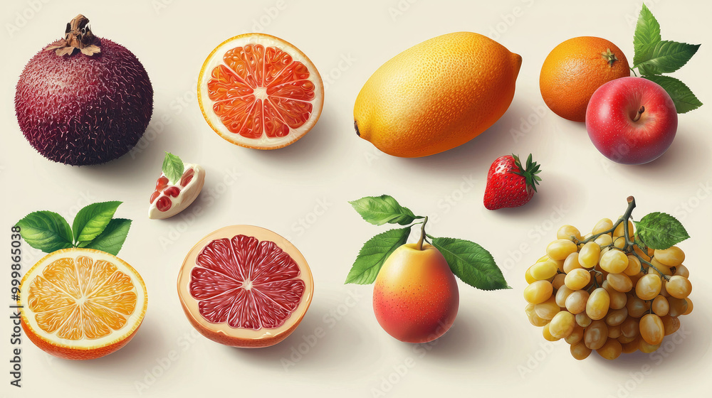 Vector fruits background Vector fruits background