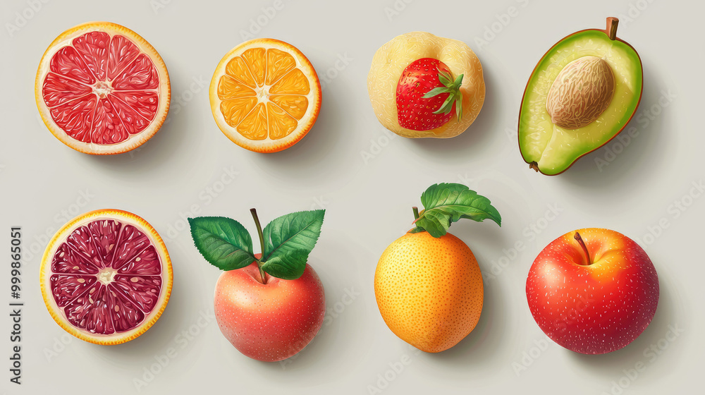 Vector fruits background Vector fruits background