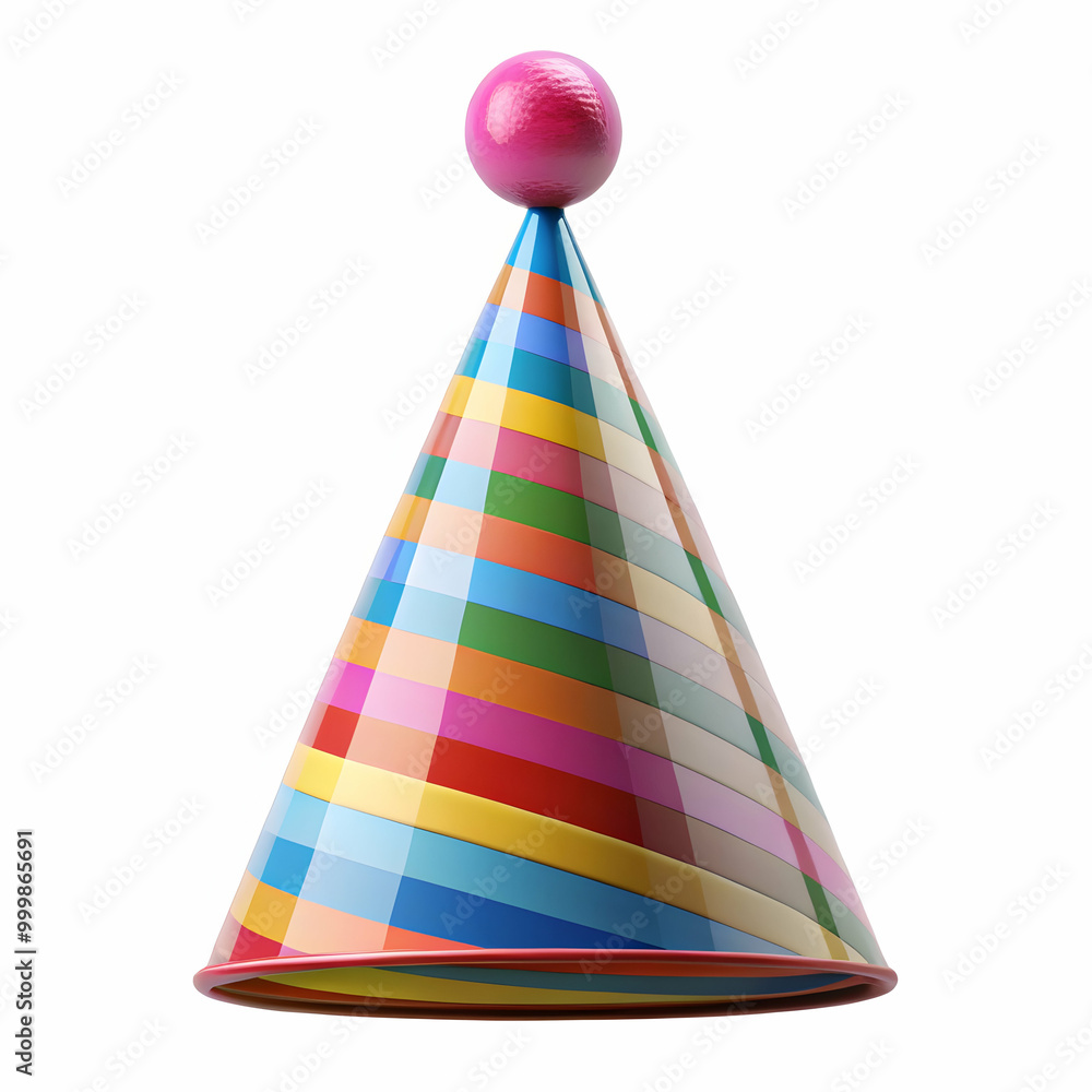 3d render birthday cap isolated on white background