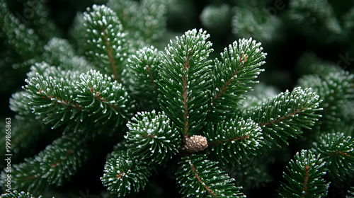Frosted Pine Branches Close...