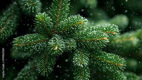 Close Up of Evergreen Tree ...