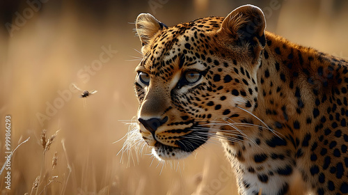 Leopard's Focused Gaze in G...