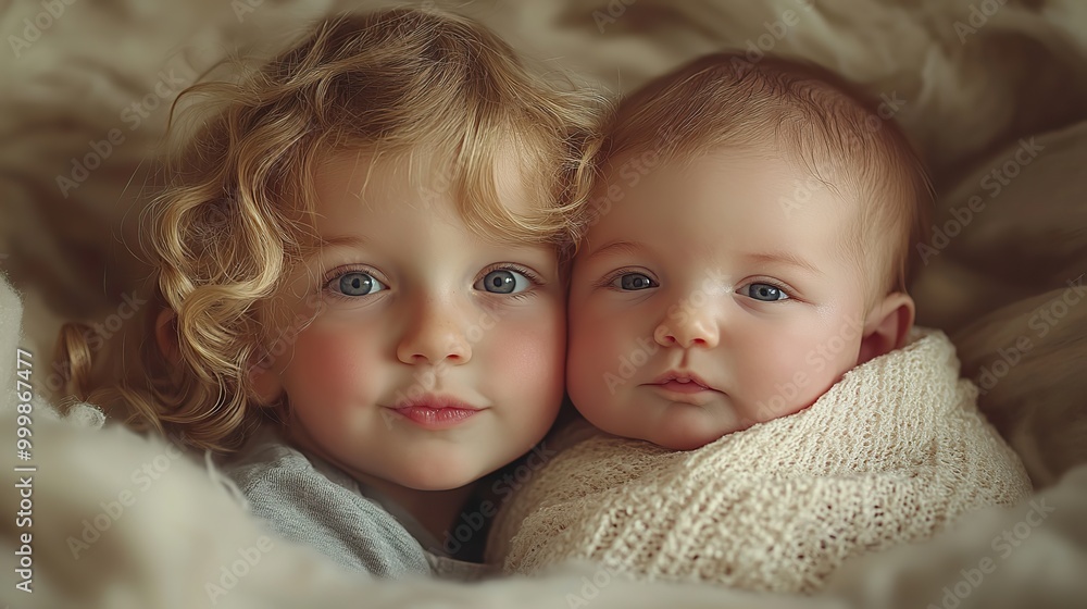 a small boy kissing a newborn baby brother at home a small boy kissing a newborn baby brother at home
