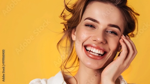 Girl smiling with perfect smile and white teeth