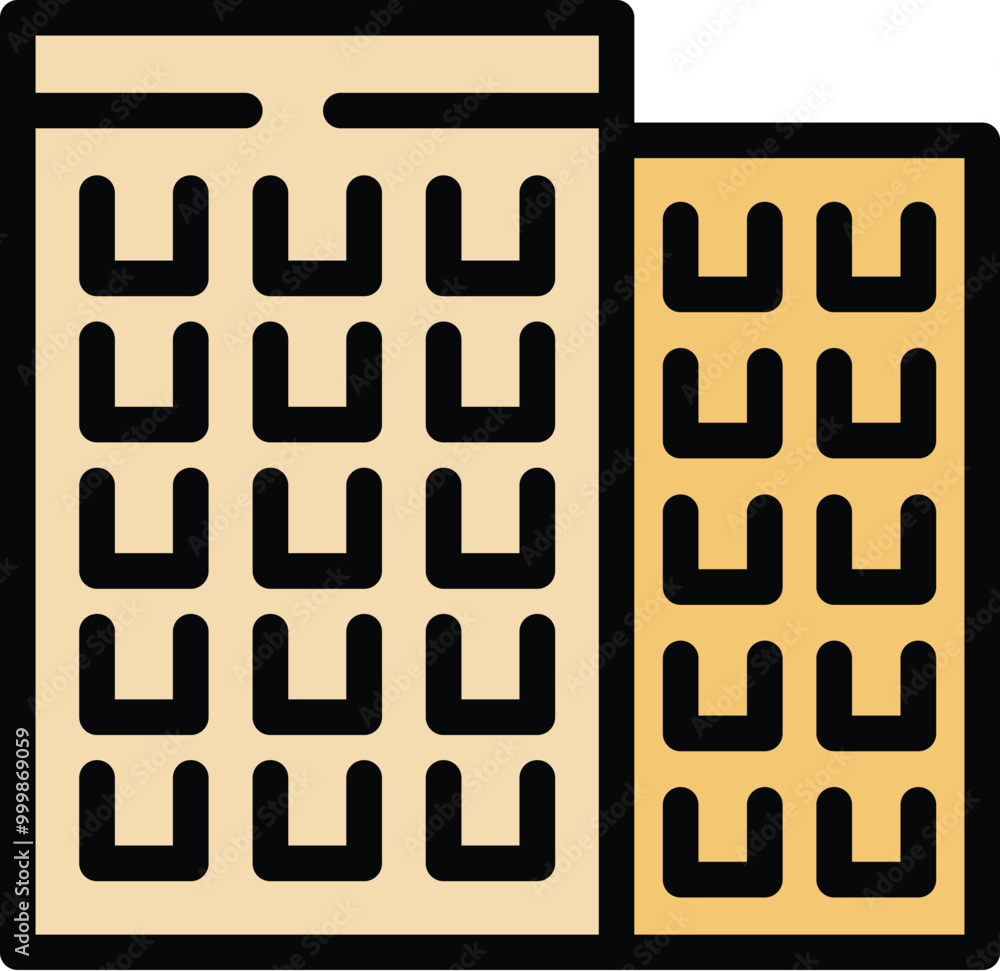 Simple icon of two office buildings standing side by side, with many ...