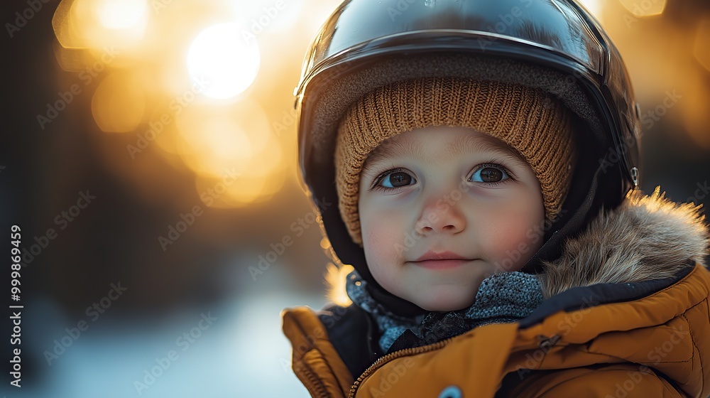 a young father putting on a helmet on his toddler son head outdoors in city a young father putting on a helmet on his toddler son head outdoors in city