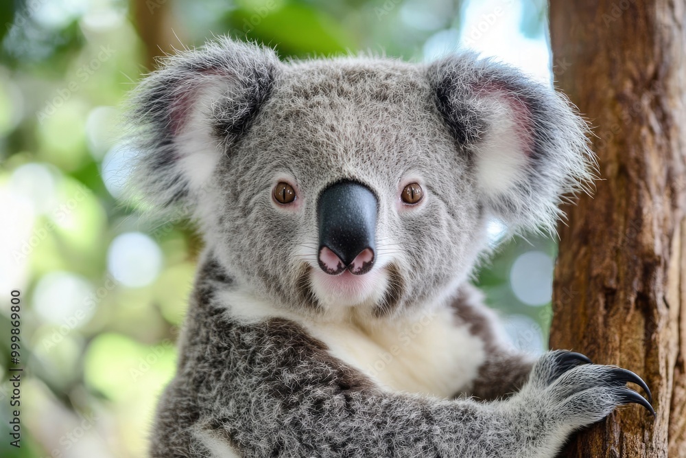Naklejka premium Photogenic Koala looking at the camera ,generative ai