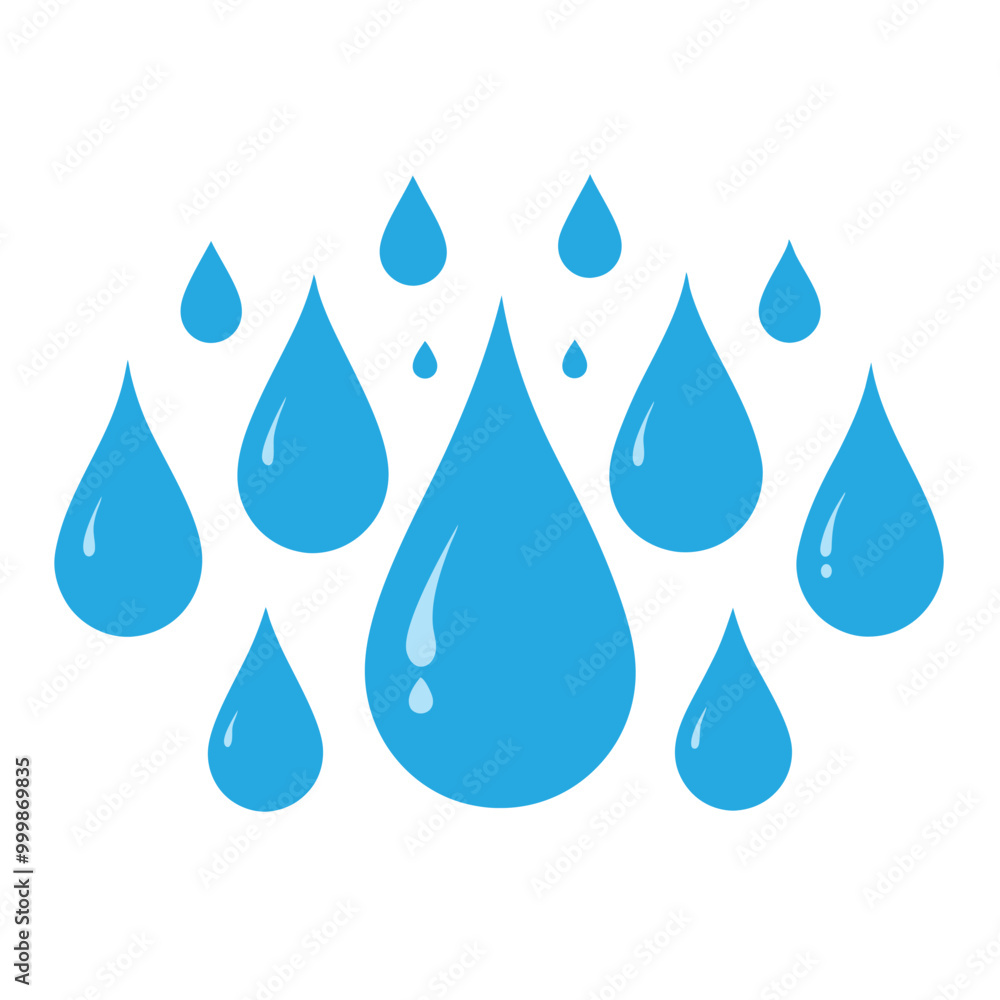 Black Silhouette Water Drop Vector Illustration. Black Silhouette Water Drop Vector Illustration.