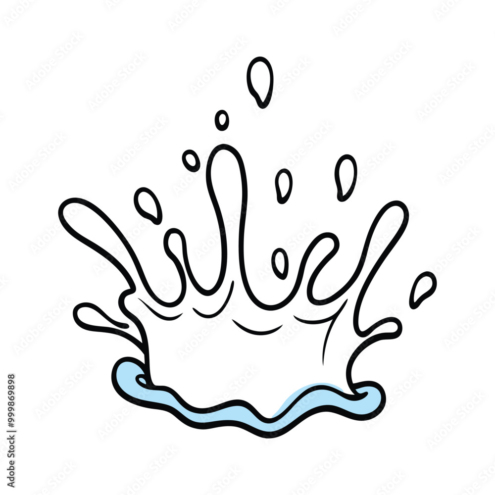 Obraz premium Sky Blue Water Splash Vector Illustration.