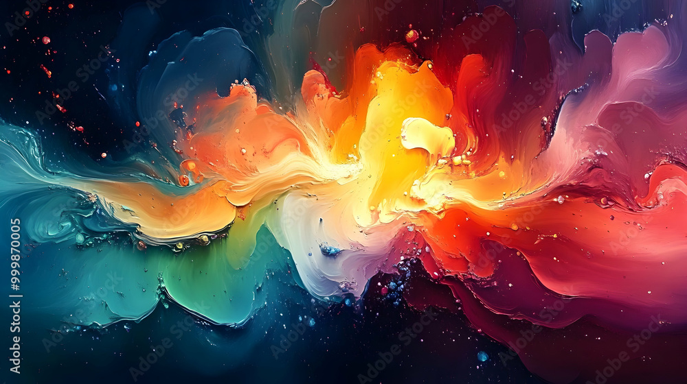 Fototapeta premium Abstract Art with Vibrant Colors and Fluid Shapes