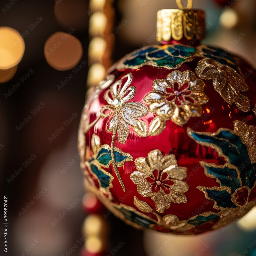 Fototapeta premium A close-up view of a beautifully crafted New Year ornament