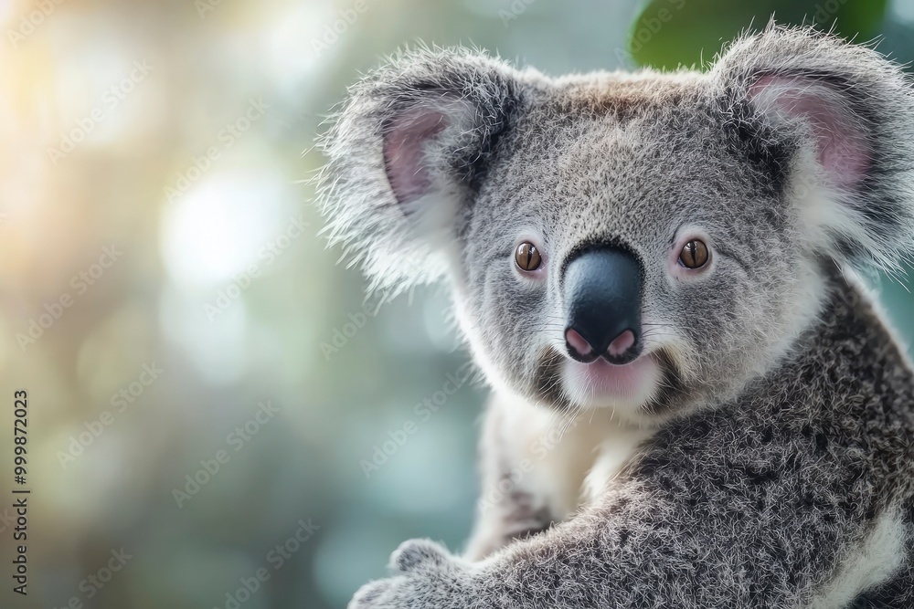Naklejka premium Photogenic Koala looking at the camera ,generative ai