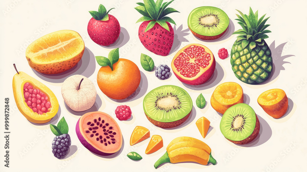 Vector fruits background Vector fruits background