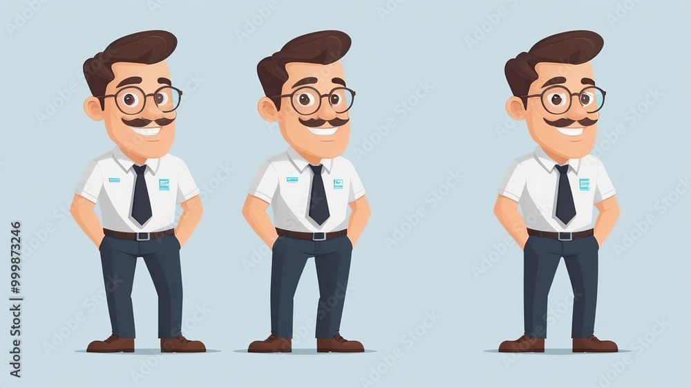 Fototapeta premium cartoon character poses