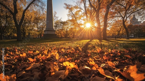 Wallpaper Mural Autumn Sunset in the Park Torontodigital.ca