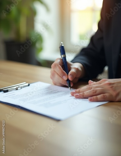 Real estate agent signing mortgage agreement: home loan and property buying concept Real Estate home listing buying or selling home