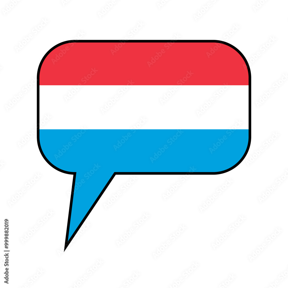 A text bubble in the colors of the flag of Luxembourg. A text bubble in the colors of the flag of Luxembourg.
