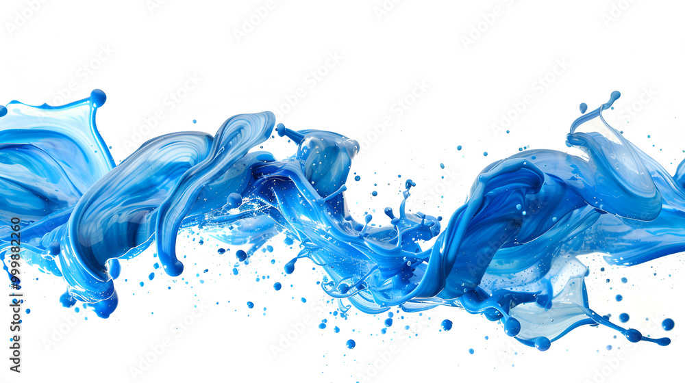 beautiful blue color under water effect ,blue paint splash on white background beautiful blue color under water effect ,blue paint splash on white background