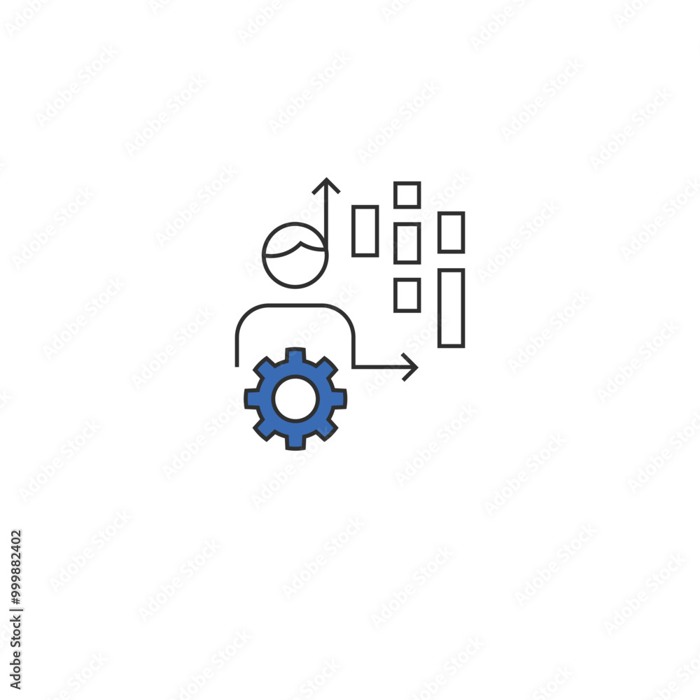 Team Management or Project Management Vector Line icon with Editable stroke width Team Management or Project Management Vector Line icon with Editable stroke width