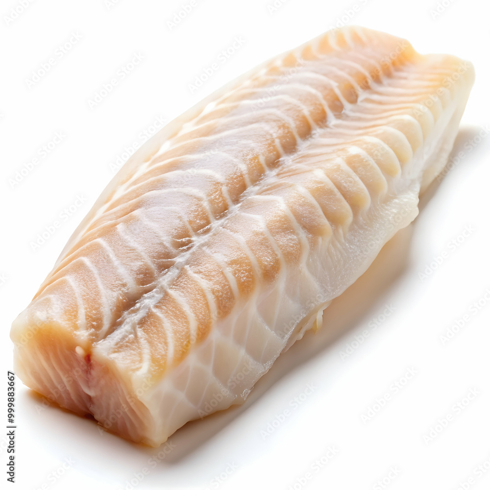fresh cut cod fish fillet isolated on white background fresh cut cod fish fillet isolated on white background