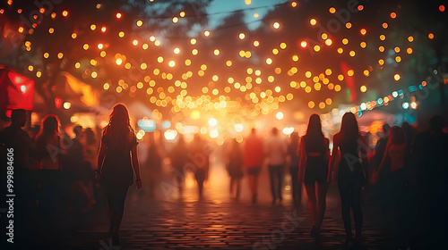 Silhouettes in a Crowd of B...