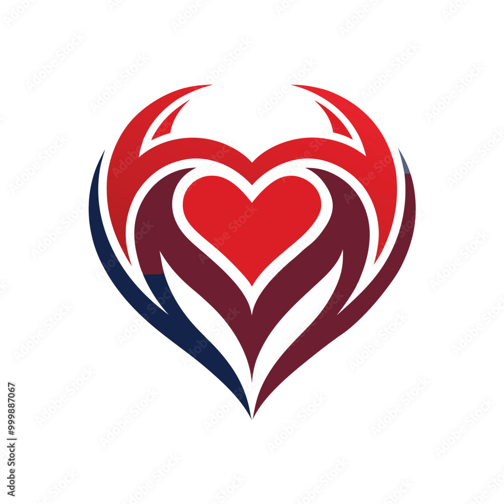 Red heart logo icon love vector illustration Red heart logo icon love vector illustration