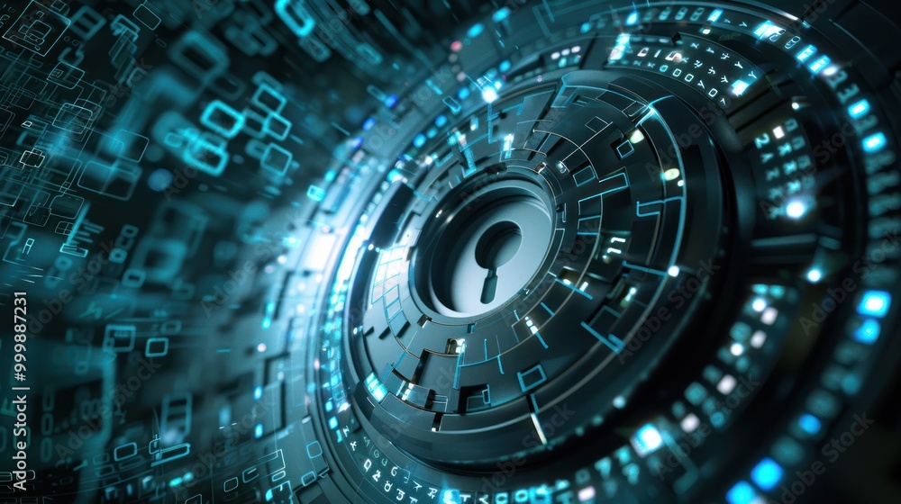 Futuristic Digital Security Keyhole Futuristic Digital Security Keyhole