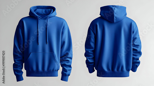 Royal Blue Hoodie Mockup: F...