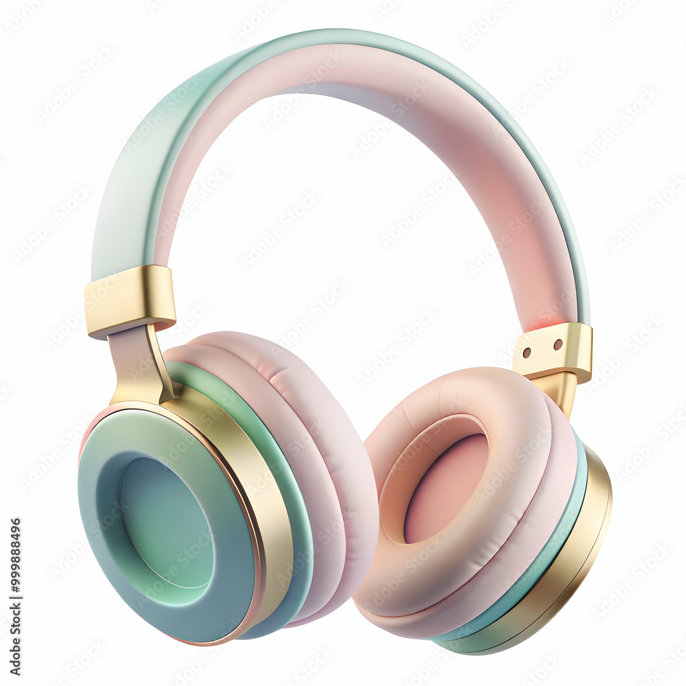 pastel color wireless headphone isolated on white background pastel color wireless headphone isolated on white background