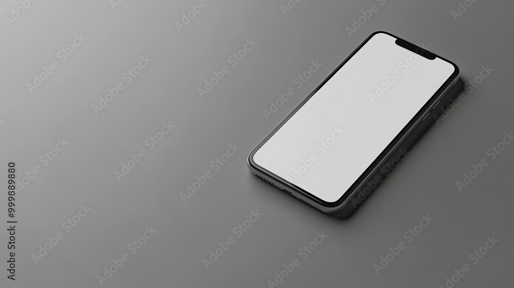 A black smartphone on a gray surface. A black smartphone on a gray surface.