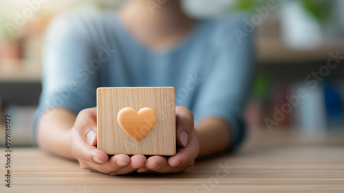 Celebrating International Volunteer Day with a heart-shaped donation box for local charities photo