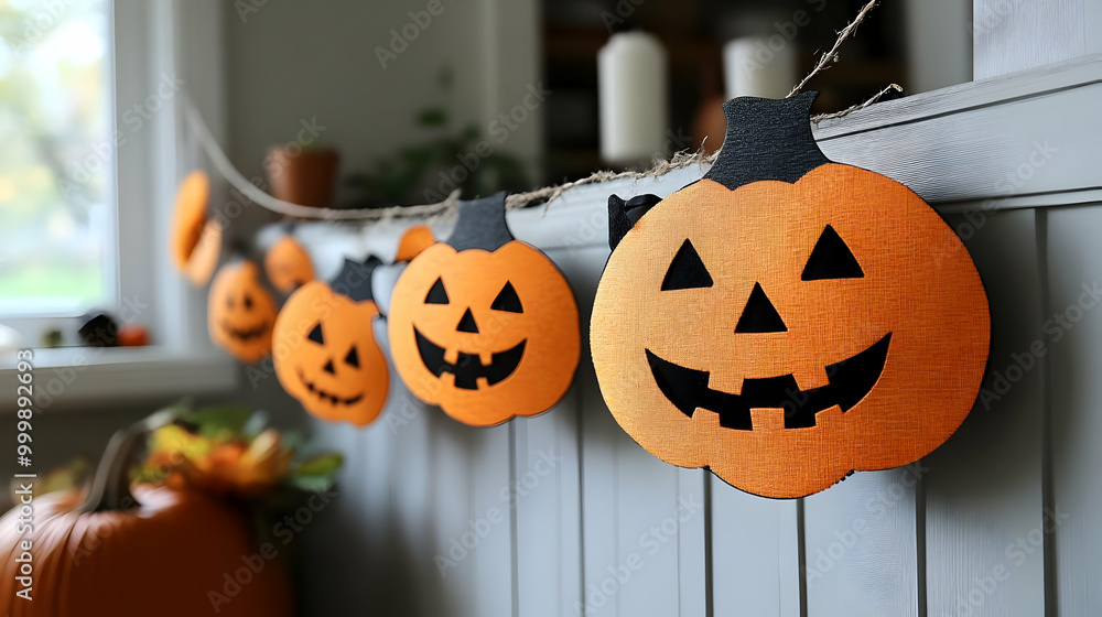 Decorate with Fun Halloween Jack-o'-Lantern Garland Decorate with Fun Halloween Jack-o'-Lantern Garland