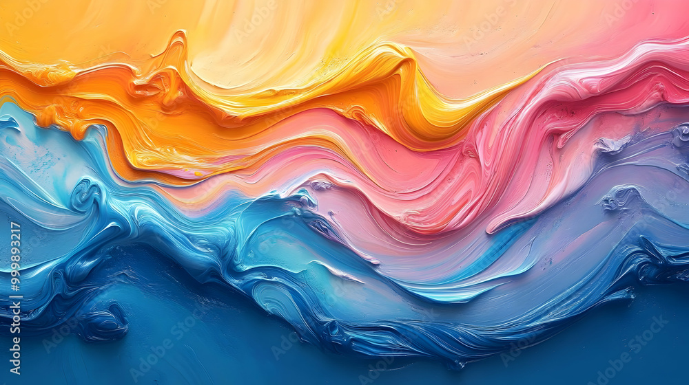 custom made wallpaper toronto digitalAbstract Swirls of Color: Yellow, Pink, Blue and White Paint
