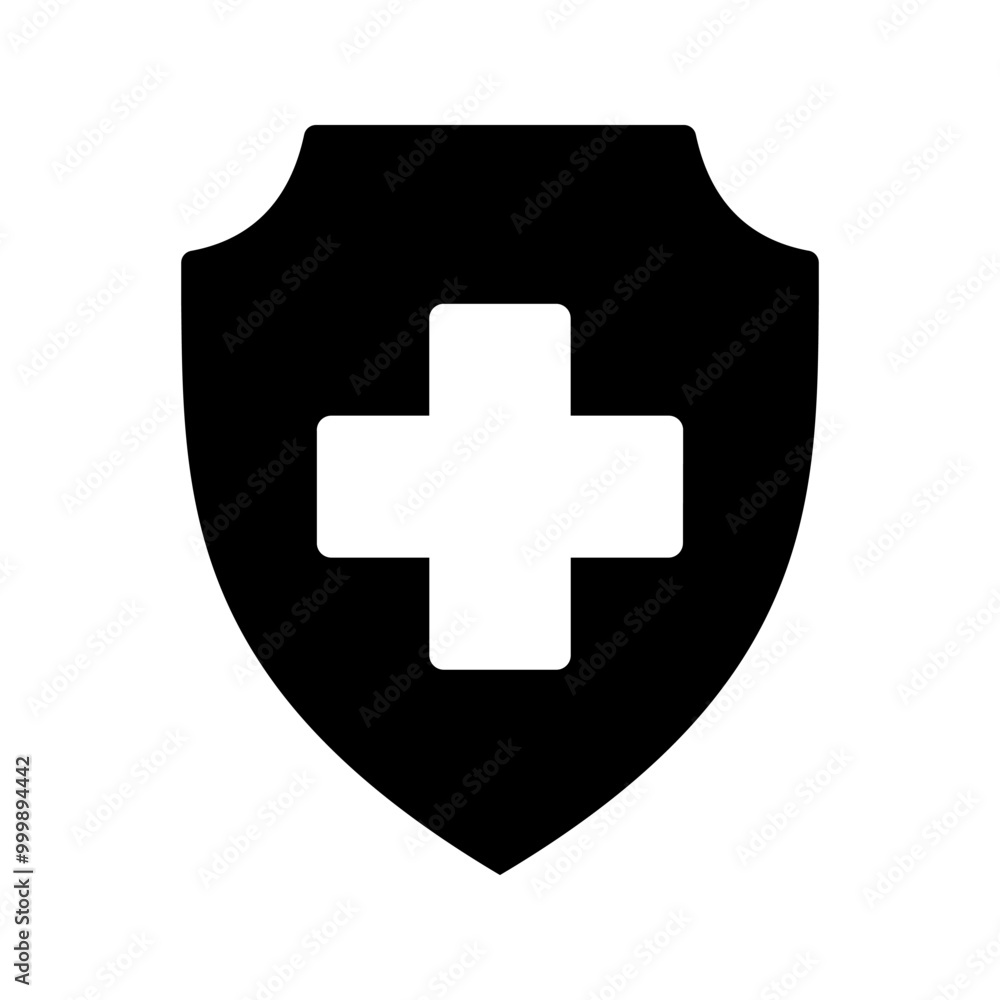 Obraz premium Medicine shield icon. Medical protection sign color editable