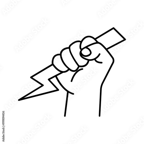 Lightning holding in hand icon color editable